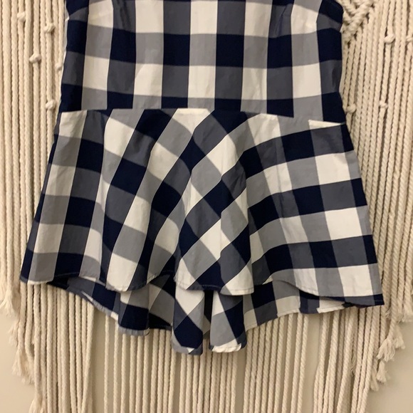 Anthropologie HD in Paris Navy Gingham Peplum - Picture 6 of 10